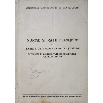 NORME SI RATII FURAJERE SI TABELE DE VALOAREA NUTRETURILOR