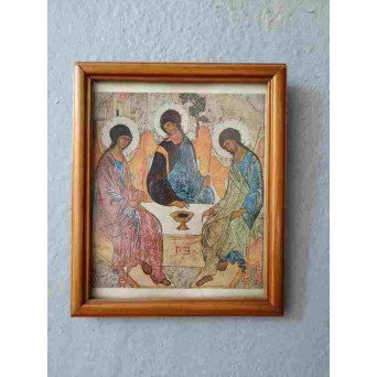  ICOANA LITOGRAFIE. REPRODUCERE DUPA SFANTA TREIME DE RUBLIOV. 18X21 CM