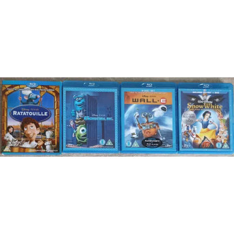 SET 4 DVD-URI POVESTI DISNEY PIXAR: RATATOUILLE, MONSTERS, WALL, SNOW WHITE