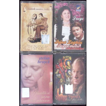 LOT 4 CASETE AUDIO MUZICA ROMANEASCA: STEFAN HRUSCA, IRINA LOGHIN SI FUEGO, MARIA DRAGOMIROIU