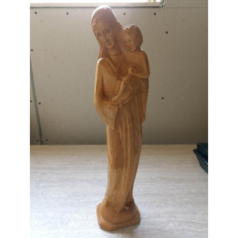 STATUETA, SCULPTURA LEMN - MAICA DOMNULUI CU PRUNCUL. PRODUS DE COLECTIE, DECOR