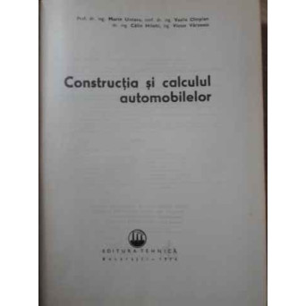 CONSTRUCTIA SI CALCULUL AUTOMOBILELOR