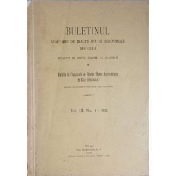 BULETINUL ACADEMIEI DE INALTE STUDII AGRONOMICE DIN CLUJ VOL.3