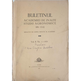 BULETINUL ACADEMIEI DE INALTE STUDII AGRONOMICE DIN CLUJ VOL.2