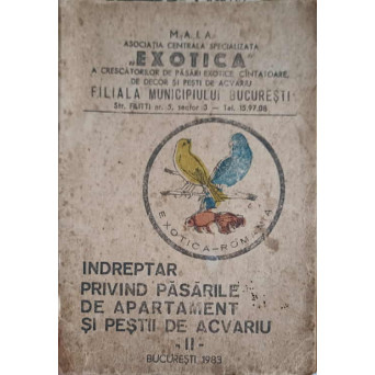 INDREPTAR PRIVIND PASARILE DE APARTAMENT SI PESTII DE ACVARIU VOL.2