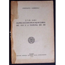STIRI NOI ASUPRA ADUCERII APEI IN IASI IN CURSUL SEC. XVIII SI LA INCEPUTUL SEC. XIX