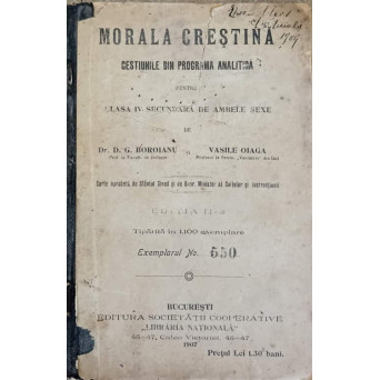 MORALA CRESTINA. GESTIUNILE DIN PROGRAMA ANALITICA PENTRU CLASA A IV-A SECUNDARA DE AMBELE SEXE