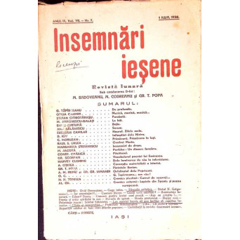 INSEMNARI IESENE ANUL III, VOL.II - NR.7, 1 IULIE 1938