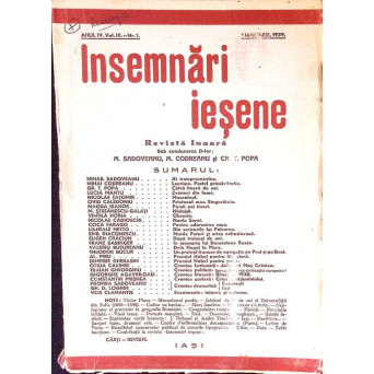 INSEMNARI IESENE ANUL IV, VOL.IX - NR.1, 1 IANUARIE 1939