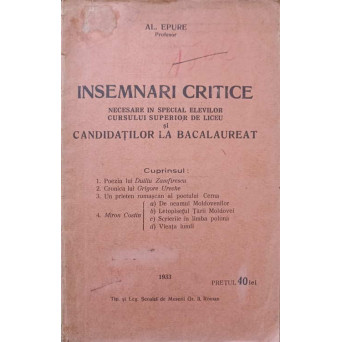 INSEMNARI CRITICE