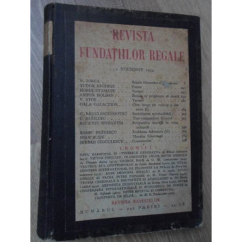 REVISTA FUNDATIILOR REGALE NUMERELE 11-12/1934, COLEGATE