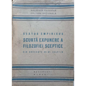 SCURTA EXPUNERE A FILOZOFIEI SCEPTICE