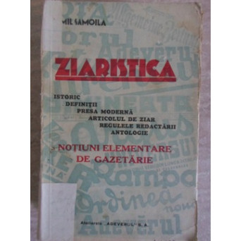 ZIARISTICA. NOTIUNI ELEMENTARE DE GAZETARIE