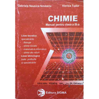 CHIMIE. MANUAL PENTRU CLASA A IX-A