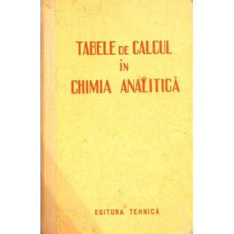 TABELE DE CALCUL IN CHIMIA ANALITICA