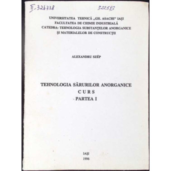 TEHNOLOGIA SARURILOR ANORGANICE - CURS, PARTEA 1