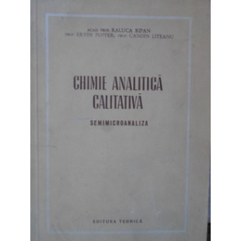 CHIMIE ANALITICA CALITATIVA. SEMIMICROANALIZA