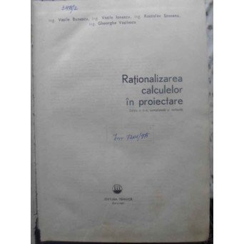 RATIONALIZAREA CALCULELOR IN PROIECTARE