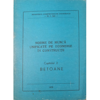 NORME DE MUNCA UNIFICATE PE ECONOMIE IN CONSTRUCTII CAP.2 BETOANE