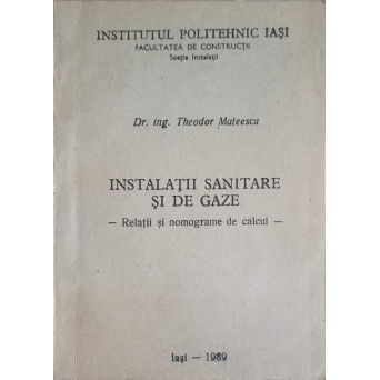 INSTALATII SANITARE SI DE GAZE - RELATII SI NOMOGRAME DE CALCUL