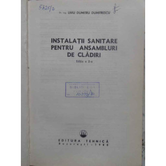 INSTALATII SANITARE PENTRU ANSAMBLURI DE CLADIRI