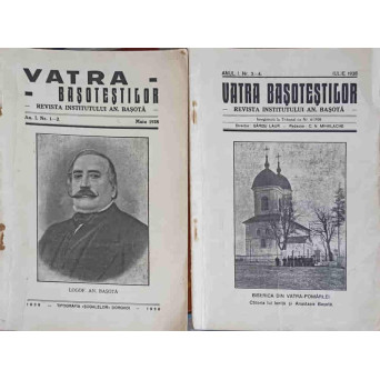 2 NR. DIN REVISTA INSTITUTULUI AN. BASOTA: VATRA BASOTESTILOR ANUL I, NR. 1-2, 3-4 - MAI, IULIE 1938