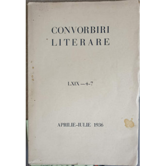 CONVORBIRI LITERARE APRILIE-IULIE 1936