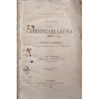 TRACTATU DE VERSIFICARE LATINA PARTEA II: METRICA