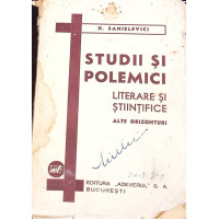 STUDII SI POLEMICI LITERARE SI STIINTIFICE STUDII SI POLEMICI LITERARE SI STIINTIFICE