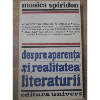 DESPRE APARENTA SI REALITATEA LITERATURII