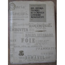 DIN ISTORIA TEORIEI SI A CRITICII LITERARE ROMANESTI VOL.1 1812-1866