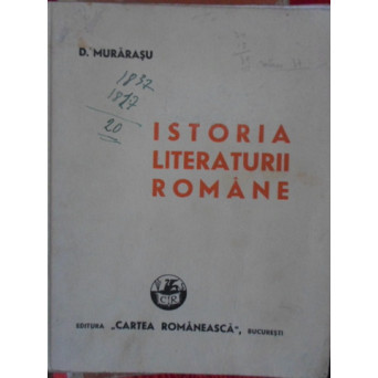 ISTORIA LITERATURII ROMANE