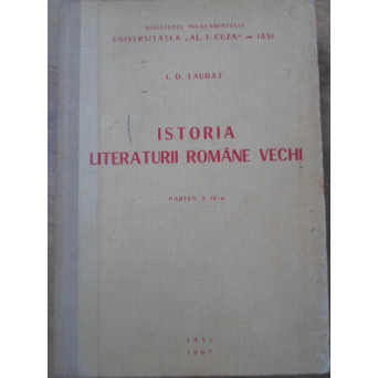 ISTORIA LITERATURII ROMANE VECHI PARTEA A IV-A DIMITRIE CANTEMIR