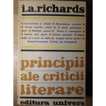 PRINCIPII ALE CRITICII LITERARE