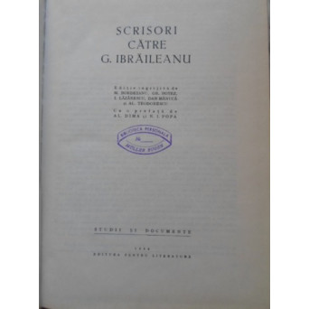 SCRISORI CATRE G. IBRAILEANU