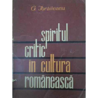 SPIRITUL CRITIC IN CULTURA ROMANEASCA