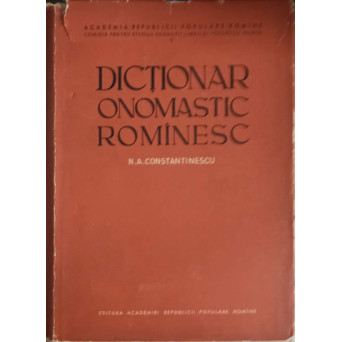 DICTIONAR ONOMASTIC ROMANESC