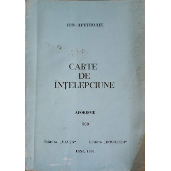 CARTE DE INTELEPCIUNE. AFORISME