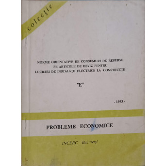 NORME ORIENTATIVE DE CONSUMURI DE RESURSE PE ARTICOLE DE DEVIZ PENTRU LUCRARI DE INSTALATII ELECTRICE LA CONSTRUCTII "E"