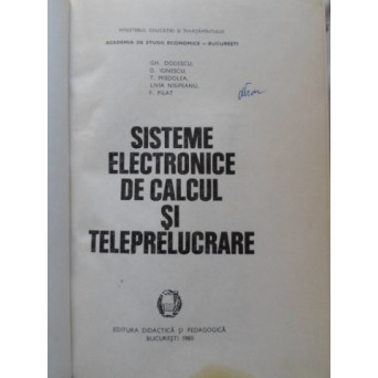 SISTEME ELECTRONICE DE CALCUL  SI TELEPRELUCRARE