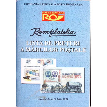 LISTA DE PRETURI A MARCILOR POSTALE VALABILA DE LA 12 IUIE 1999