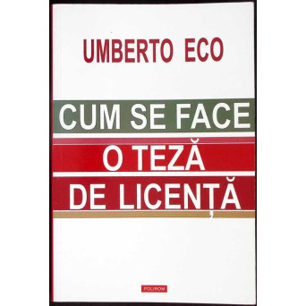 CUM SE FACE O TEZA DE LICENTA. DISCIPLINELE UMANISTE