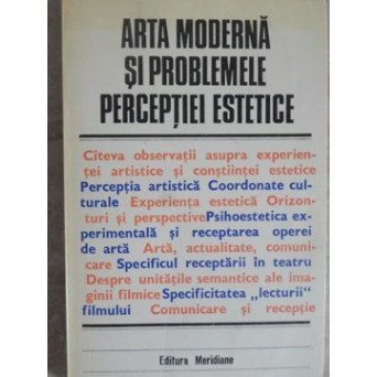 ARTA MODERNA SI PROBLEMELE PERCEPTIEI ESTETICE