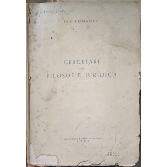 CERCETARI DE FILOSOFIE JURIDICA