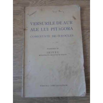 VERSURILE DE AUR ALE LUI PITAGORA