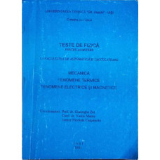 TESTE DE FIZICA PENTRU ADMITERE LA FACULTATEA DE AUTOMATICA SI CALCULATOARE
