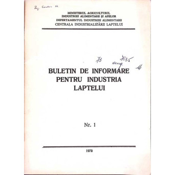 BULETIN DE INFORMARE PENTRU INDUSTRIA LAPTELUI NR.1