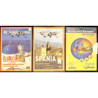 SET 3 DVD-URI IN JURUL LUMII: GRECIA, SPANIA, GEOGRAFIA EUROPEI