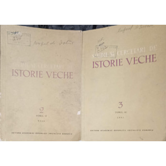 STUDII SI CERCETARI DE ISTORIE VECHE VOL.2-3, TOMUL 16, 17