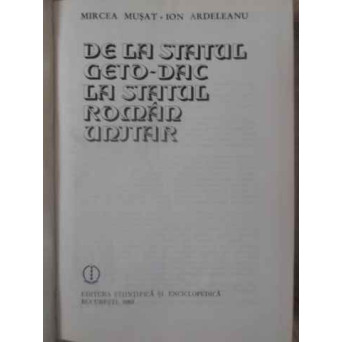 DE LA STATUL GETO-DAC LA STATUL ROMAN UNITAR